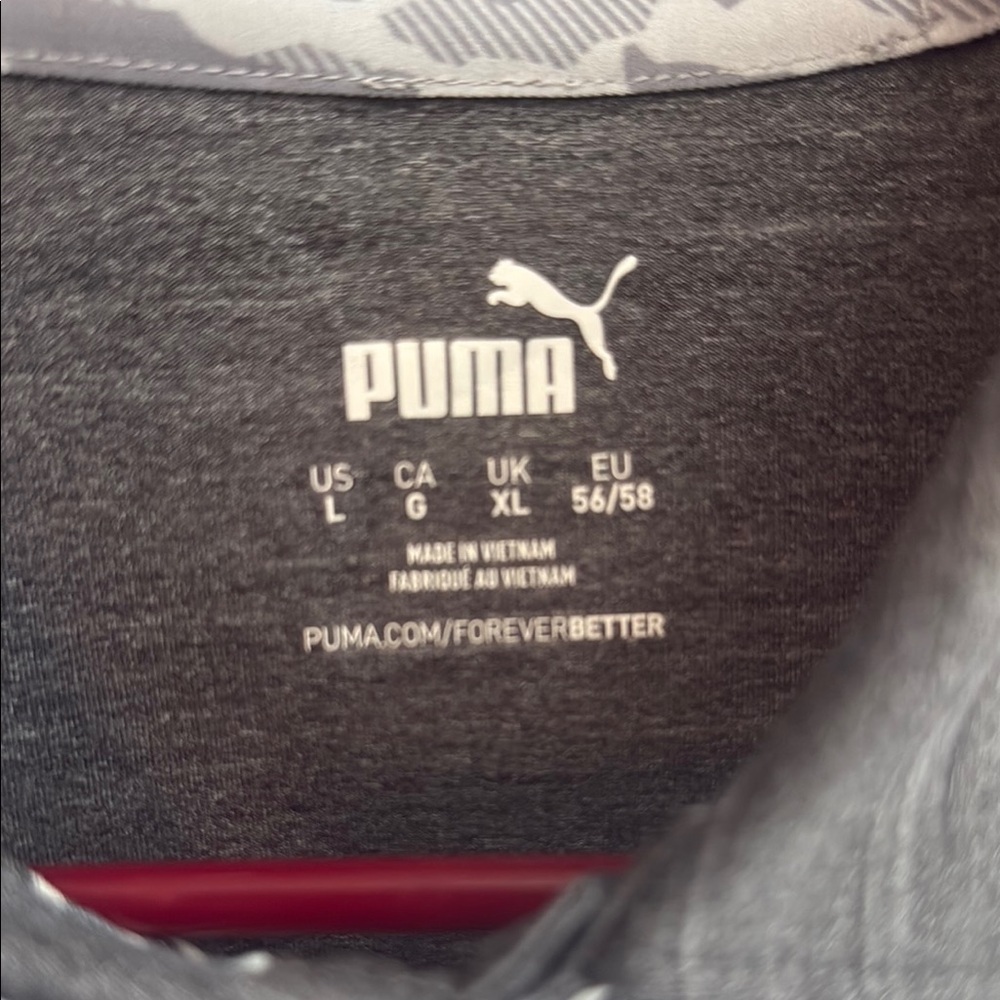 Puma Gray Textured Polo Shirt - Picture 5 of 5